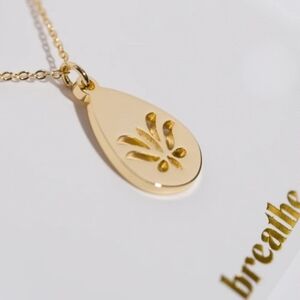Gold Lotus Cutout Pendant Necklace